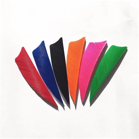 50pcs/pack 3 Inch Arrow Feathers Carbon Archery Fletching Turkey Real Feather Vanes 6 colors ...