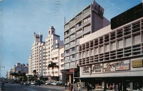 Famous Collins Avenue Hotels, near Lincoln Road Miami Beach, FL Postcard