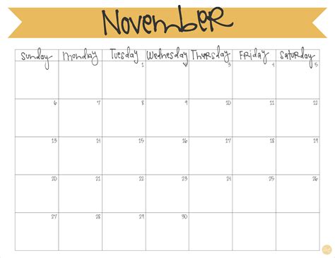 November 2016 Calendar - Free Printable | Live Craft Eat