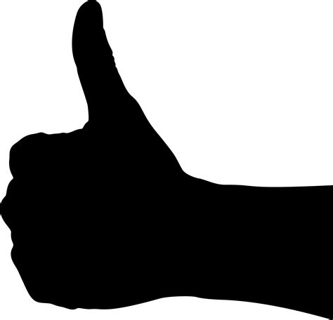 Clipart - Thumbs Up Silhouette 2