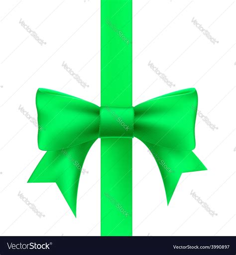 Green ribbon with a bow Royalty Free Vector Image