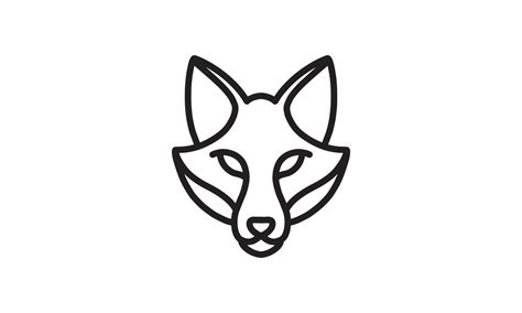 Fox vector line icon, animal head vector line art, isolated animal illustration for logo desain ...