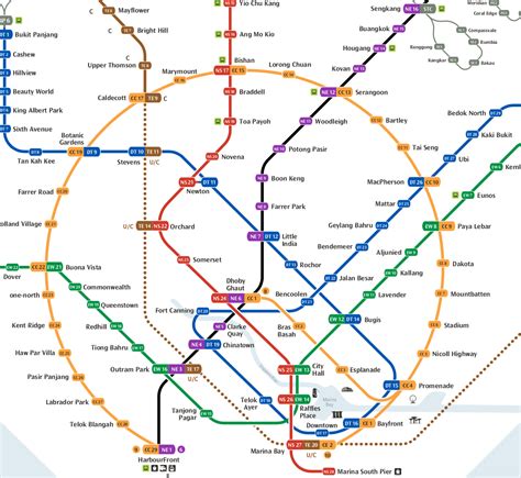 Singapore MRT Line Map