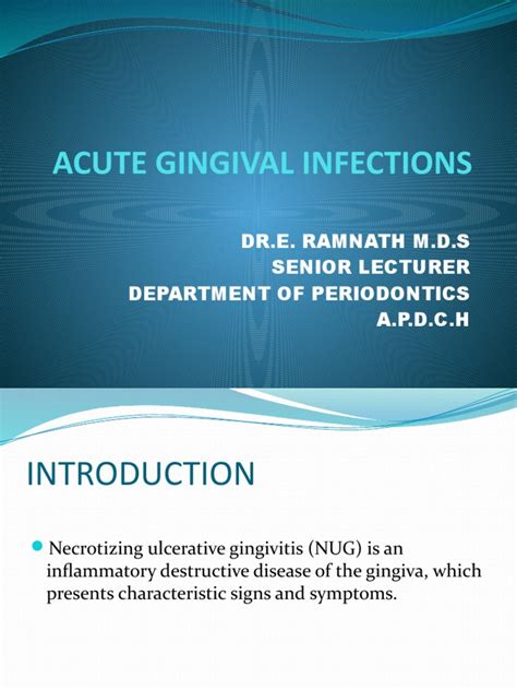 Acute Gingival Infections | PDF | Periodontology | Diseases And Disorders