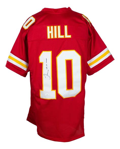 Tyreek Hill Signed Custom Red Pro Style Football Jersey SB LIV Champs ...