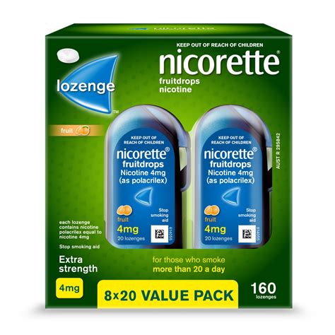 Nicorette Fruit Drops Extra Strength Lozenges 160 Pack