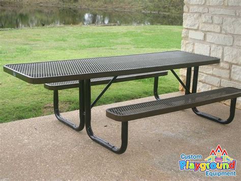 Commercial 8' Picnic Table in Expanded Metal style ...