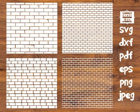 Brick wall svg background svg brick wall paper cut brick | Etsy