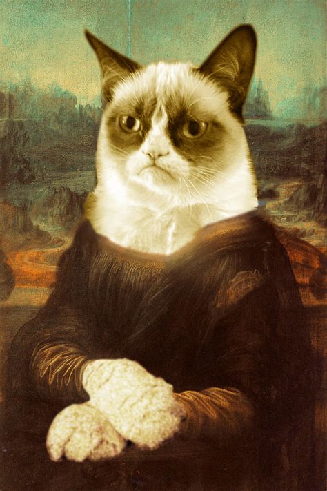 Grumpy Cat Mona Lisa Painting by Tony Rubino - Pixels