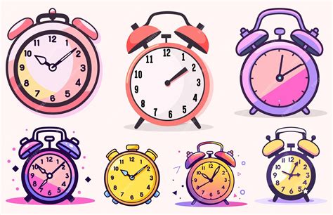 Premium Vector | Back to school clock vector bundle colorful alarm ...