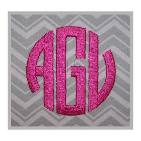 Circle Monogram Font, Small - 5 Sizes! | Embroidery monogram fonts, Circle monogram font ...