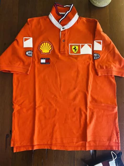 SCUDERIA FERRARI MARLBORO F1 Tommy Hilfiger Long Sleeve Polo Shirt *READ** $150.00 - PicClick