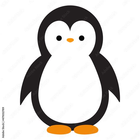 Cute penguin cartoon vector art, penguin vector illustration, black and ...