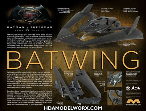 Batman v Superman BATWING: 1:25 Scale Model Kit -MOE969