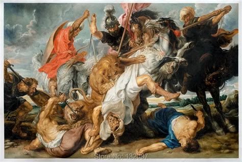 Free Shipping Lion Hunt by Peter Paul Rubens, Oil Hand Painting on ...