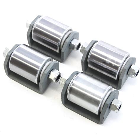 4 Heavy Duty Weld on Steel Micro 2 Inches Roller Heavy Duty Steel Mini Wheel Grease Fitting RV ...