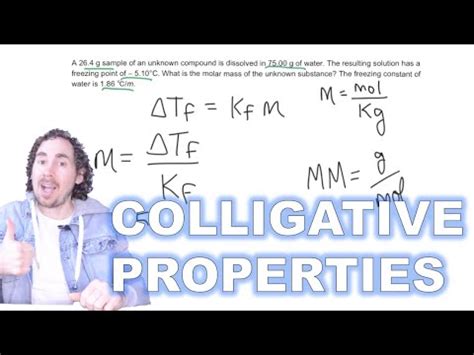 Calculating Molar Mass Using Colligative Properties — Examples - Expii