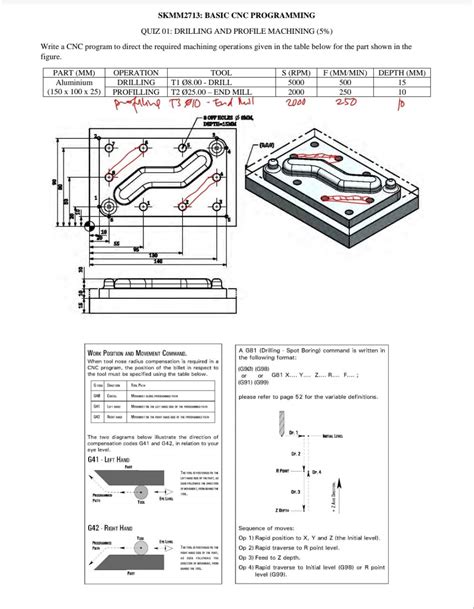 Write a CNC program to direct the required machining | Chegg.com