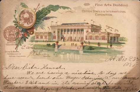 Fine Arts Building - Cotton States & International Exposition, 1895 ...