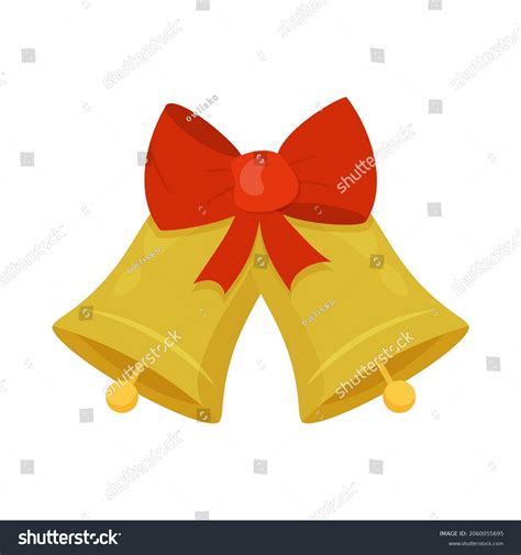 Cartoon Golden Jingle Bells Red Bow: เวกเตอร์สต็อก (ปลอดค่าลิขสิทธิ์ ...