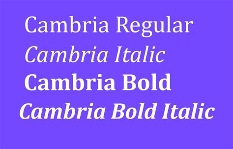 Cambria Font Free Download