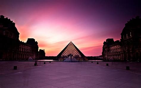 HD wallpaper: Louvre Museum, Paris, France, glass pyramid, lights | Wallpaper Flare