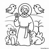 Saint Francis With Animals Coloring Page  Pagescom sketch template