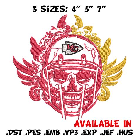 Skull Helmet Kansas City Chiefs embroidery design, Kansas Ci - Inspire ...