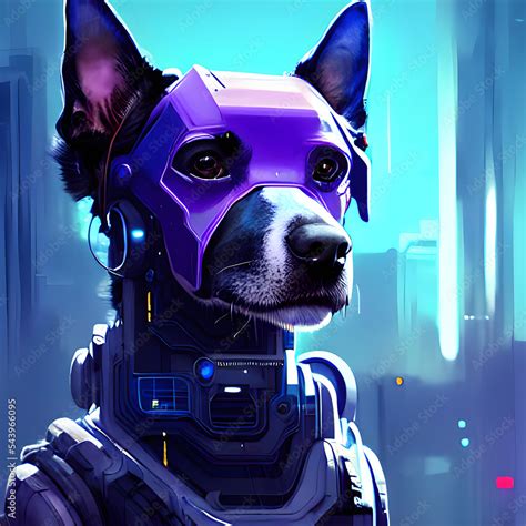 cyberpunk android dog Stock Illustration | Adobe Stock