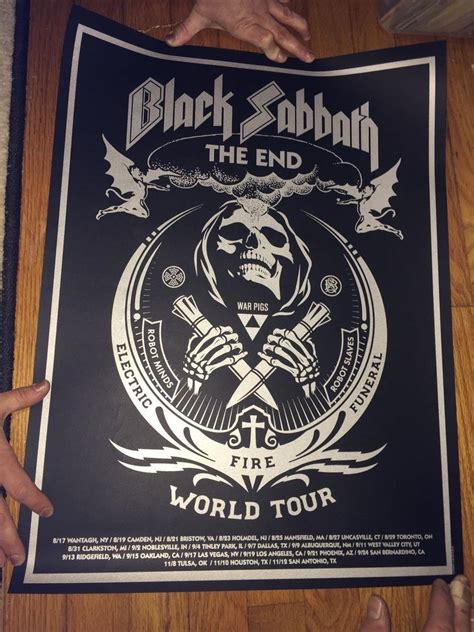 Black Sabbath The End 2016 Tour Lithograph/Poster 18x24_Black/Silver ...