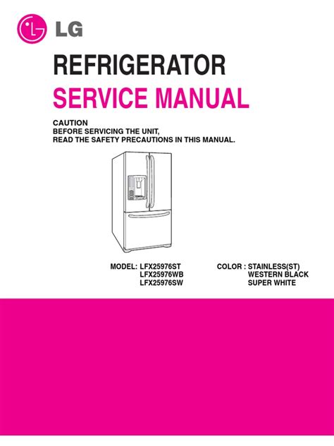 LG Refridge ServiceManual | PDF | Refrigerator | Door