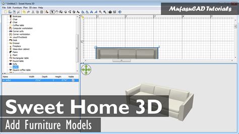 Sweet Home 3D Add Furniture Models - YouTube