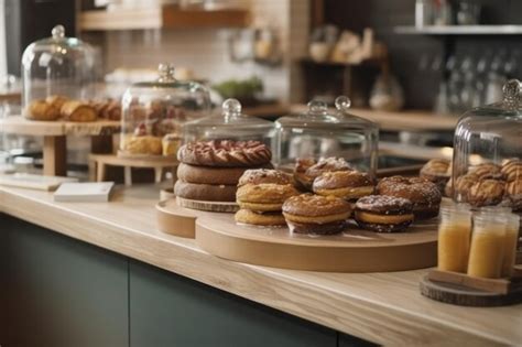 Premium AI Image | A display of pastries at a bakery.