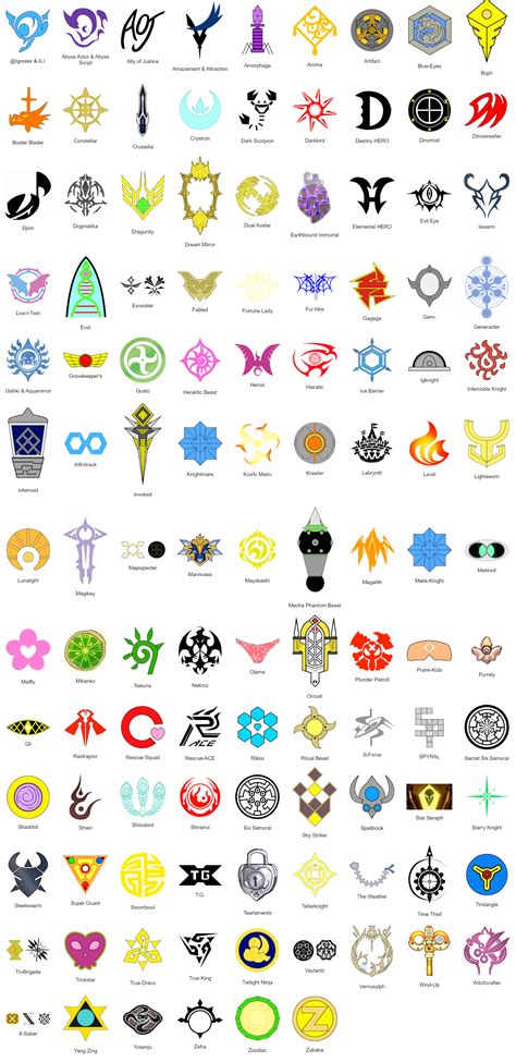 All archetype/card series crests/symbols I could find (credits and ...