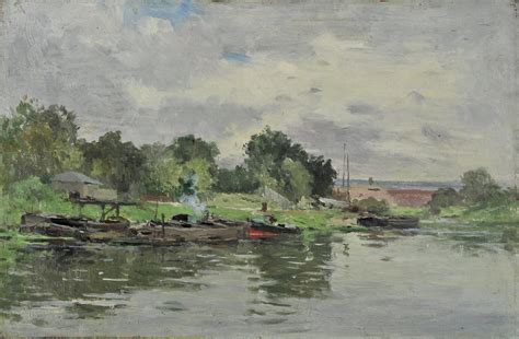 Barges on the River - National Gallery