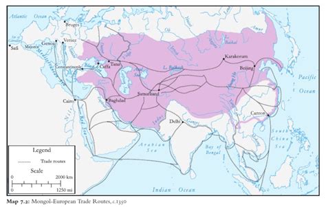 Mongol Trade Routes - 1350 | PDF