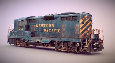 EMD GP7 Western Pacific 713 - DownloadFree3D.com