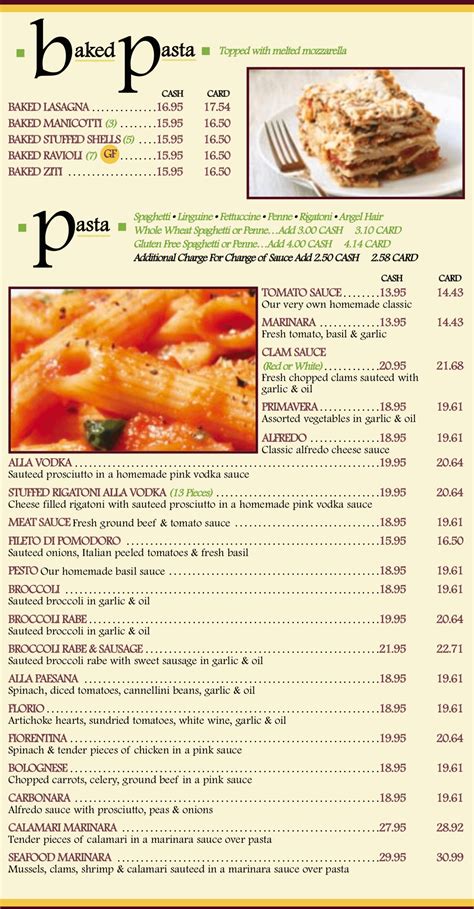 Menu - Cafe Gia Italian Restaurant