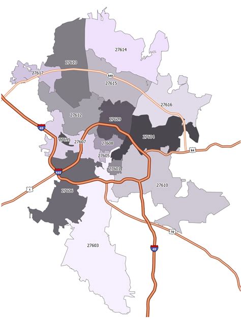 Raleigh Zip Code Map - GIS Geography