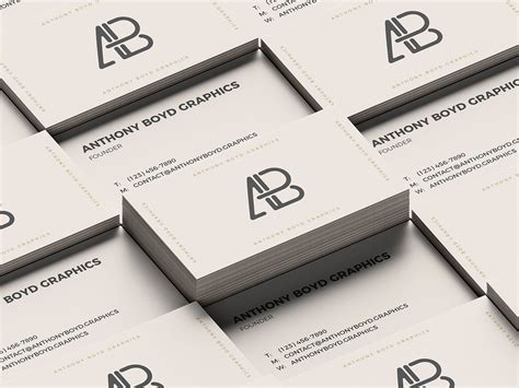 Stacked Business Cards PSD Mockup