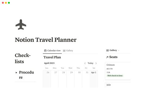 Notion Travel Planner | Notion Template