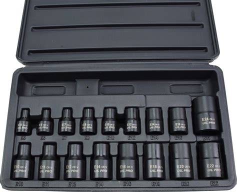 US PRO Tools 17pc E Torx Impact Socket Set E5/e24 Female Star Torque Sockets: Amazon.co.uk: DIY ...