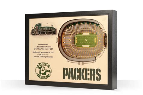 GREEN BAY PACKERS Stadium Replica 25 Layer Wall Art - Etsy