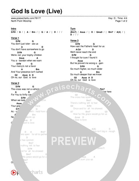 God Is Love (Live) Chords PDF (North Point Worship) - PraiseCharts