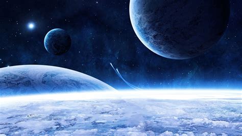 Blue Planets In The Space [1920x1080] | Planets wallpaper, Planets ...