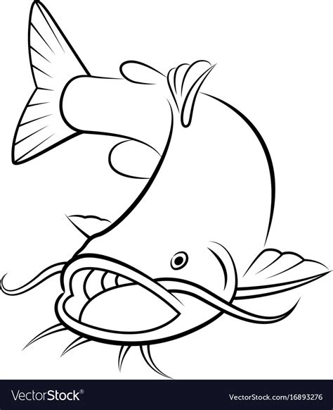 Graphic catfish on white background Royalty Free Vector