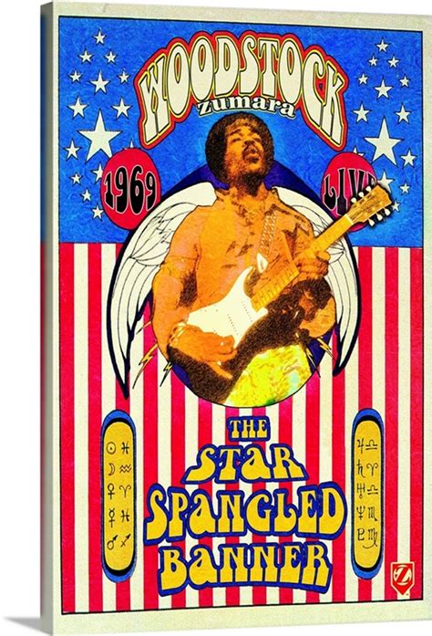 Jimi Hendrix Woodstock Star Spangled Banner | Great Big Canvas