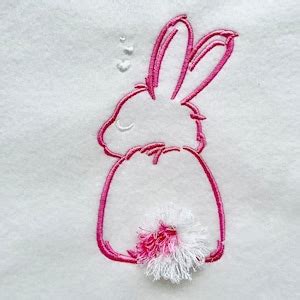 Fluffy Tail Easter Bunny Silhouette Machine Embroidery Designs Chenille ...