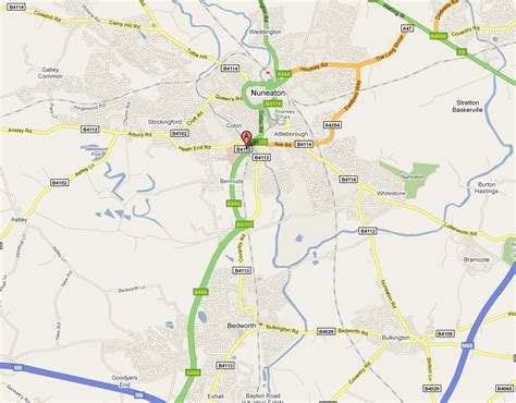 Nuneaton Map - United Kingdom