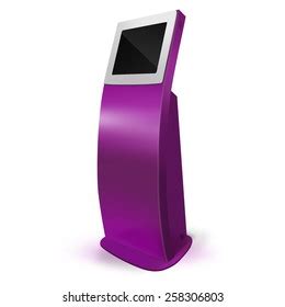 Interactive Information Kiosk Terminal Stand Touch Stock Illustration 258306803
